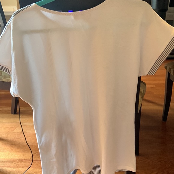 Poplin Mix Tie Front Top - Picture 2 of 5